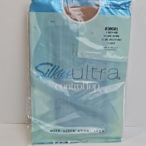 Silkies Ultra Control Top Pantyhose Nude Natural‎ XX-Large Queen 030601 Vtg NOS
